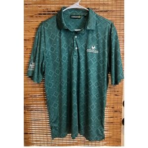 Sanderson Farms Championship Mens Green Golf Polo Shirt Large MS Print PGA